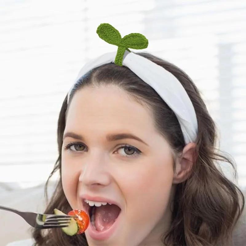 Háčkovaná Pletená Listová Klíček Záložka Roztomilá Ručně Vyráběná Zelená DIY Řemeslná Dekorace Doplňky Dárek k Svátkům Nový Rok přátelská Kompaktní