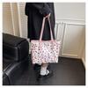 Large Capacity Printed Faux Leather Tote Bag for Women Fashionable Street Style Shoulder Purse
