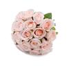 Seta Artificiale 18 Teste Fiore di Rosa Finto Bianco Damigella per Festa di Matrimonio Decorazione Casa Esterno Ufficio Decorazione Tavolo Fai da Te