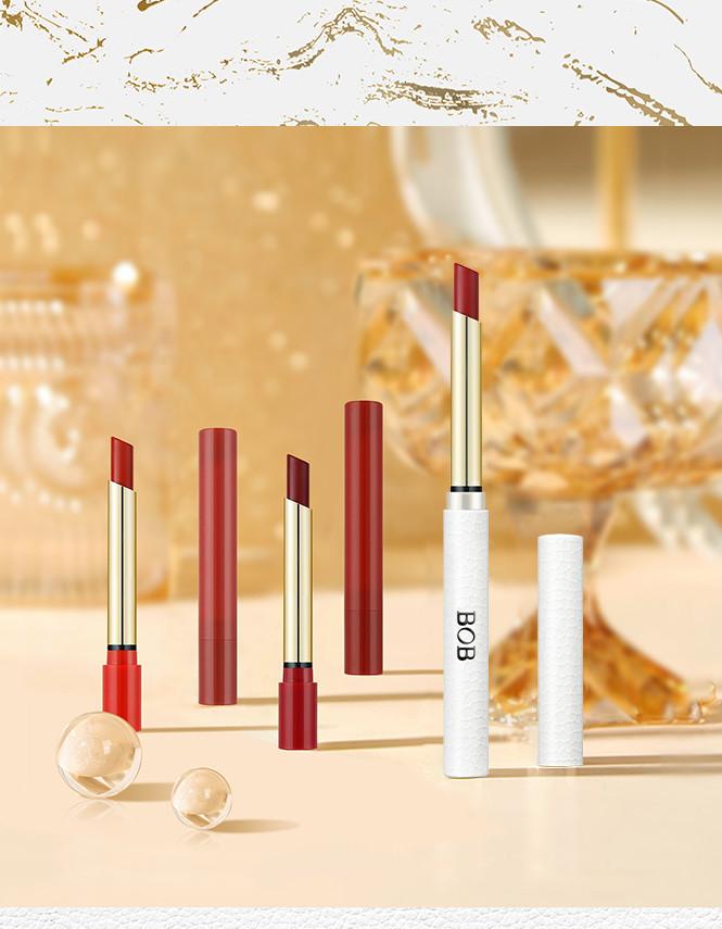 Small Leather Grain Thin Heel Lipstick Set