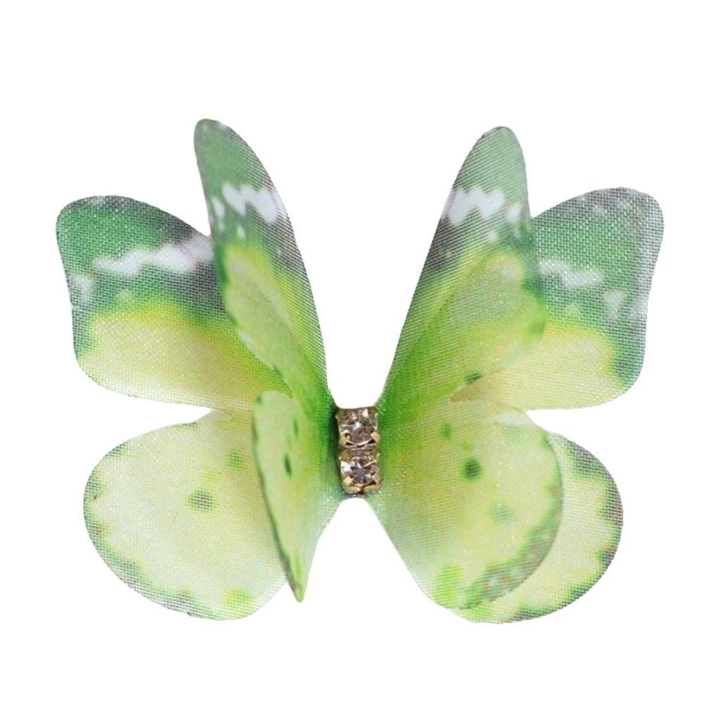 50pcs Gradient Color Fairy Chiffon Butterfly 4CM Sewing Craft Decoration  Garment Design Materials