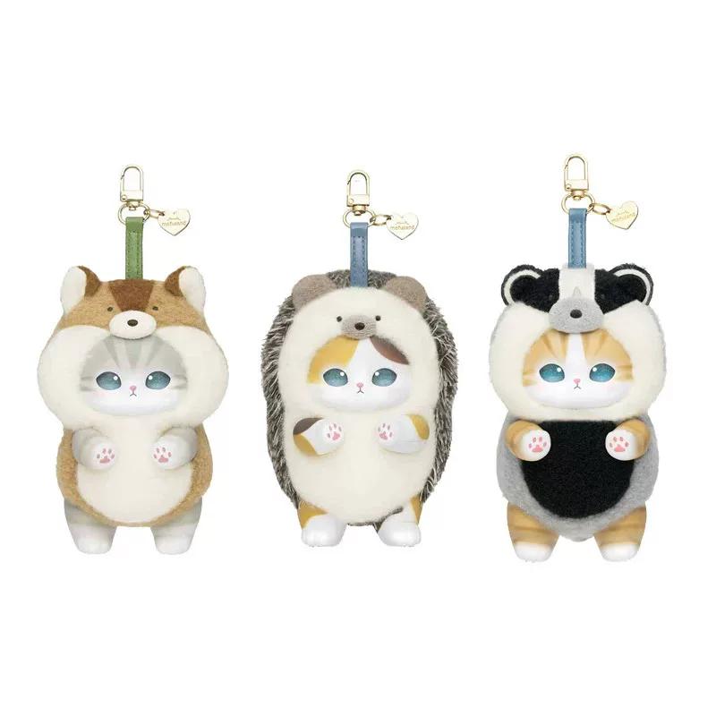 new Mofusand Shark Cat Cute Animal Vinyl Face Plush Pendant Keychain Bag DecorationCollection girl gift toy genuine figure