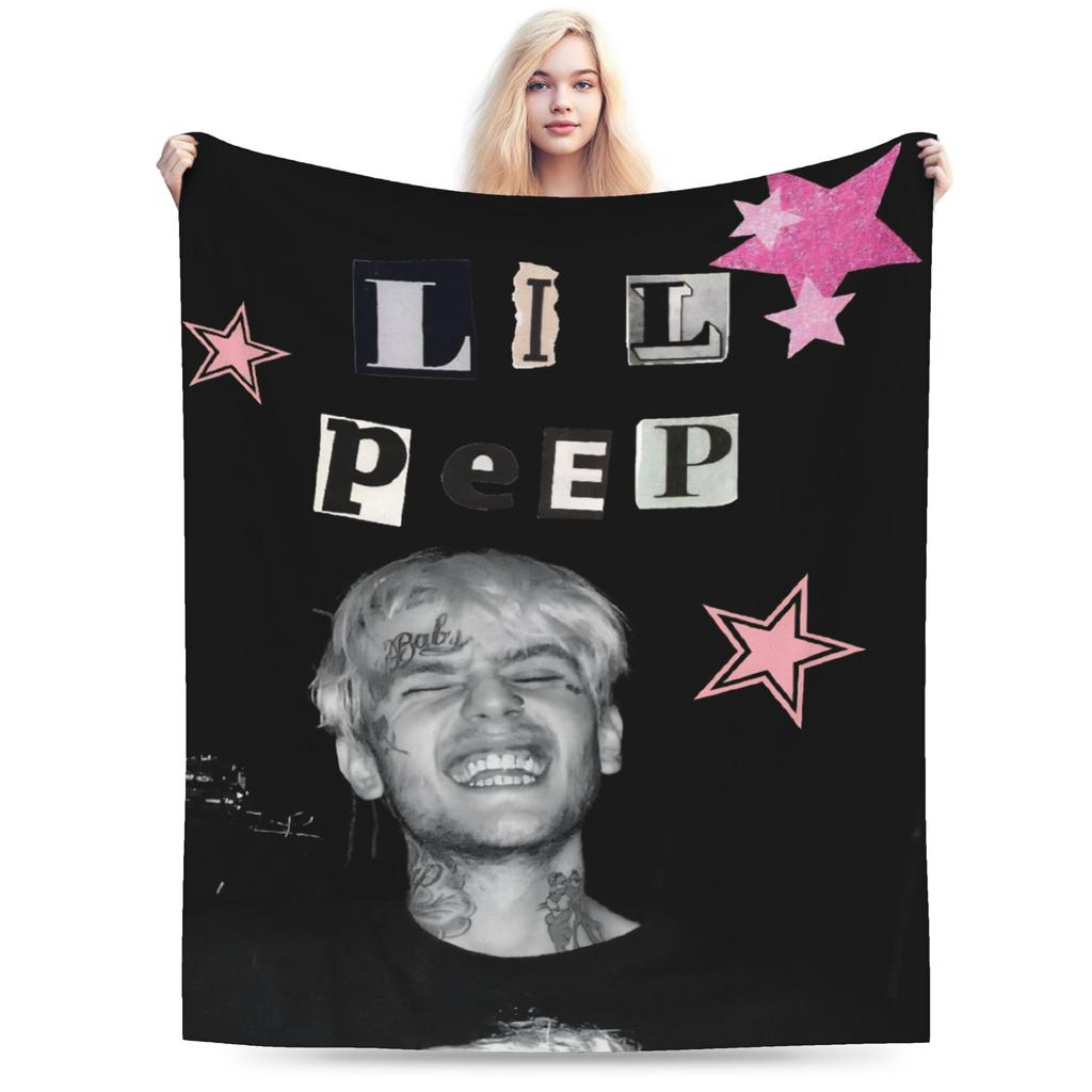 Lil Peep Cool Rapper Deky Super Měkký Samet Pohodlný Dárek Přehoz Plyšová Tenká Přikrývka