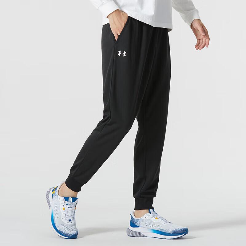 Under Armour Solid Color Stand Collar Outdoor Running Casual Down Vest Knitted Sports Pants Set Men Activewear 23600803-001+23600703-001