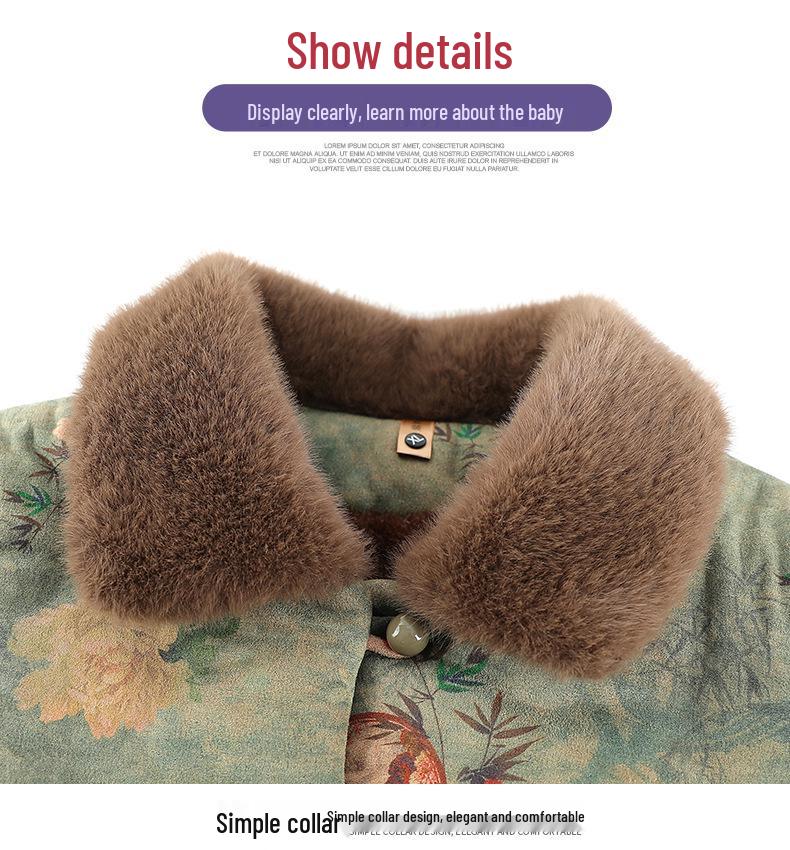 2025 New Style Cotton Jacket for Women: Grandmother Autumn-Winter Coat for Middle-aged and Elderly, Plus Velvet for Warmth