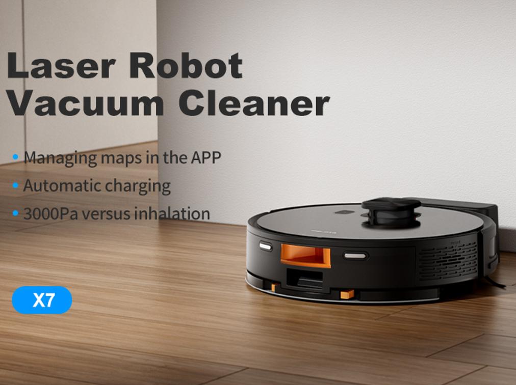 Fully Automatic Wet and Dry Vacuum Cleaner Laser Navigation Autonomous Floor Sweeper Battery Life 2.5h 35W Power 2600mAh 2000pa Powerful