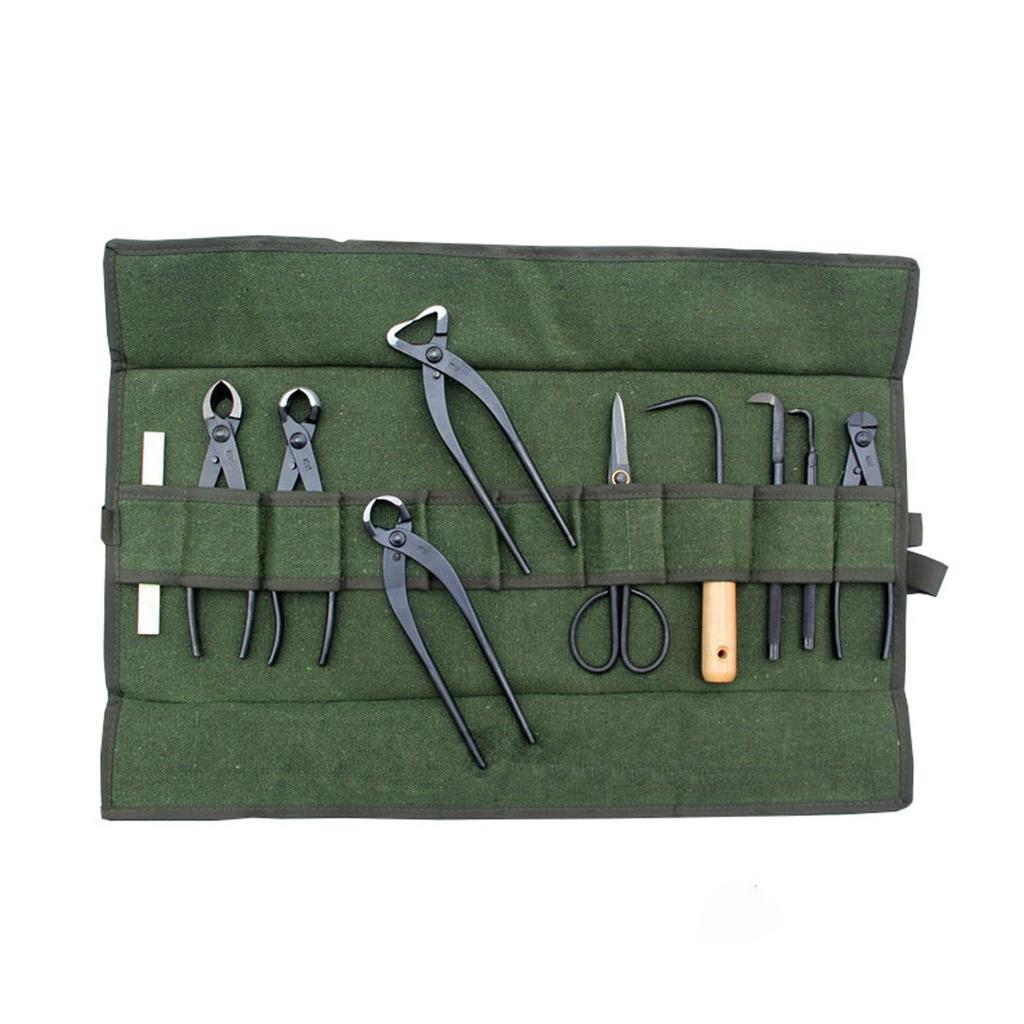 Upgraded Gardening Storage Bag Bonsai Tool Hardware Kit Organizer Army Green