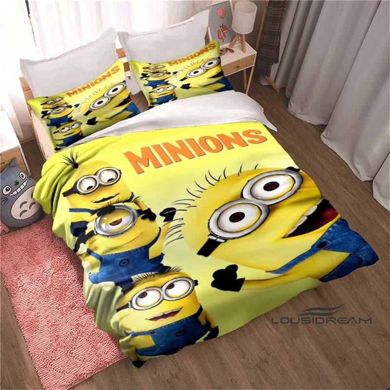 Cartoon (Despicable Me) Printed Bedding Set — Duvet Cover & Pillowcase Set — A Deluxe Gift for Teens, Girls, and Boys