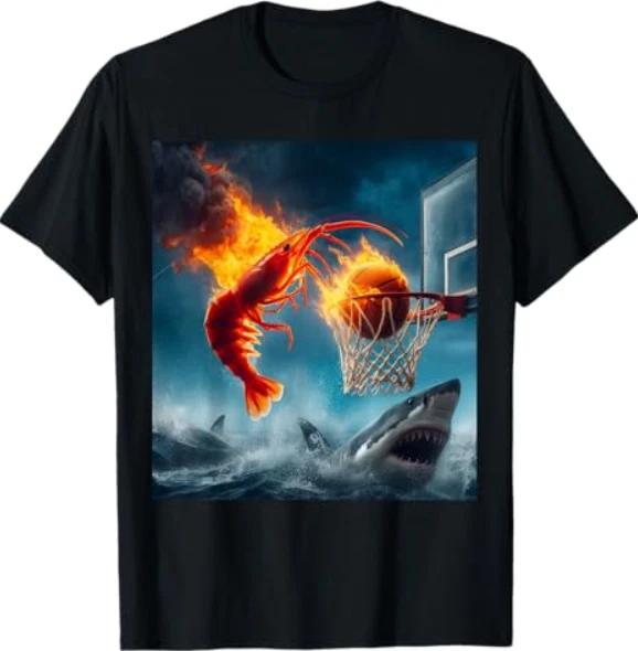 Camiseta Meme Camarón Golpeando Tiburón Divertida XL