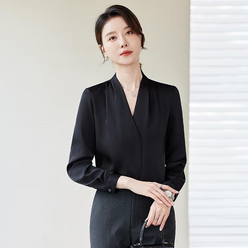 

Women s V-Neck Chiffon Professional Blouse L