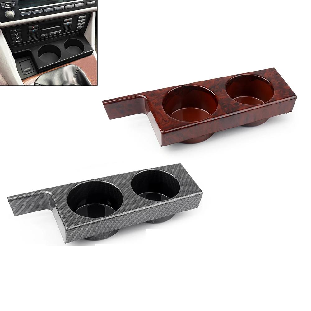 Double Cup Bracket On The Center Front Console Peach Wood/Carbon Fiber Pattern For BMW E39 525i 528i 530i 540i M5 1997-2003