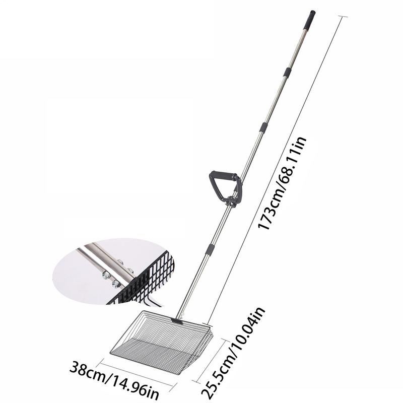 Coop Scoop Long Coop Litter Shovel Telescoping Poop Sifting Scooper For Outdoor Yard Farm Backyard Poultry Cat Rabbit Dog Horse