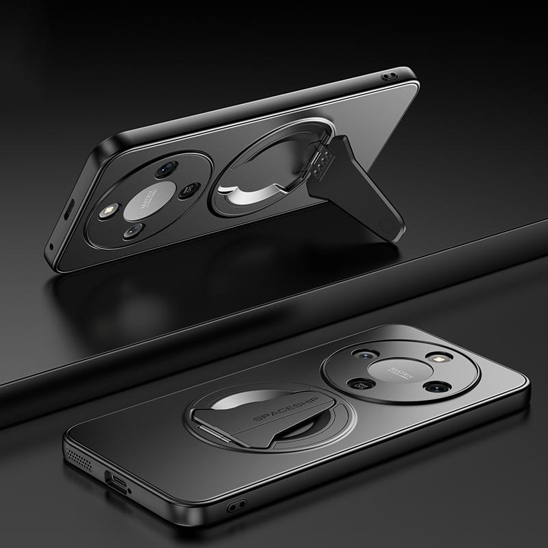 KEYSION Magnetic Phone Case for HONOR X9d 5G X9c Smart Metal Paint Upright Kickstand Shockproof Cover for Honor Magic 8 7 Lite 5G