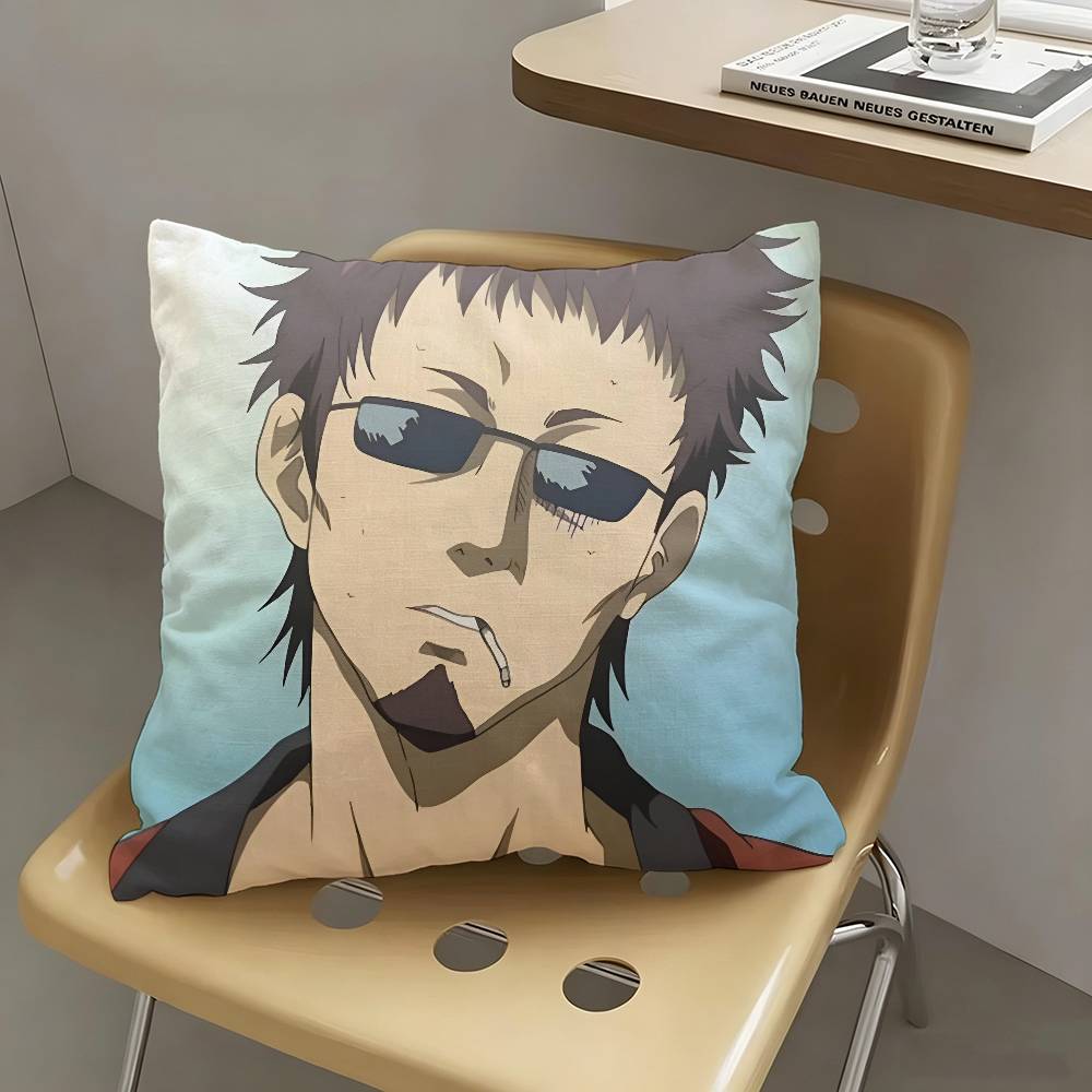 1pc Hasegawa Taizo Anime Cartoon Characters Pillow Case Fashion Square Pillowcase Bedroom Sofa Room Ins Decoration Leisure