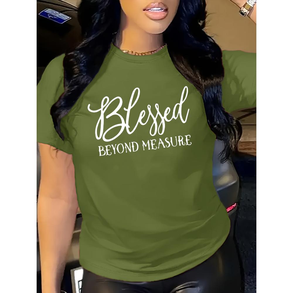 Blessed Beyond Measure Women's Tee - Faith Graphic, Casual Orange Top