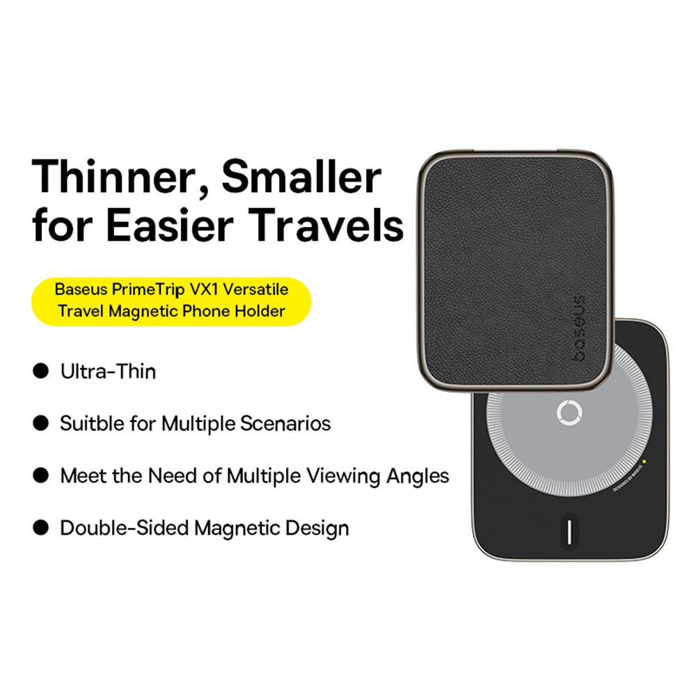 

BASEUS Primetrip VX1 Versatile Travel Magnetic Phone Holder Foldable Car Cellphone Bracket,Black A
