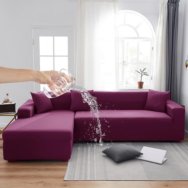 Water Proof Elastic Sofa Covers For Living Room Solid Color Sofa Slipcover Stretch Couch Cover Corner L Shape Sofa Need Buy 2pcs
