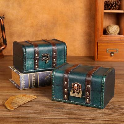 Storage Case Wooden Retro Treasure Chest Antique With Buckle Lock Jewelry Organizer Box Practical Storage Box Trinket