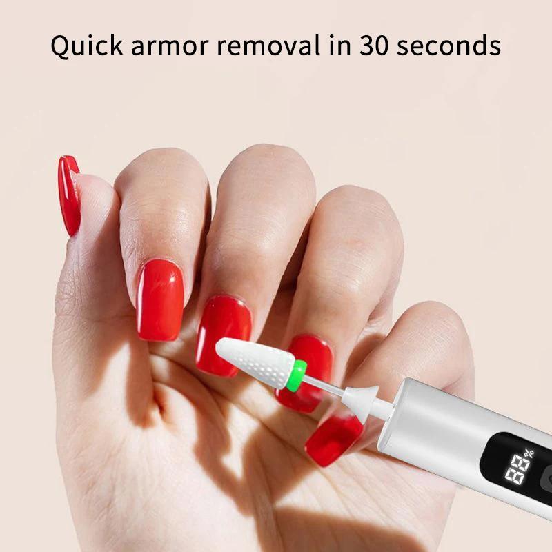 Wireless Nail Drill 35000RPM Manicure Cutter Nail Repair Pedicure Milling Cutter Polisher Sander USB Rechargeable Nail File