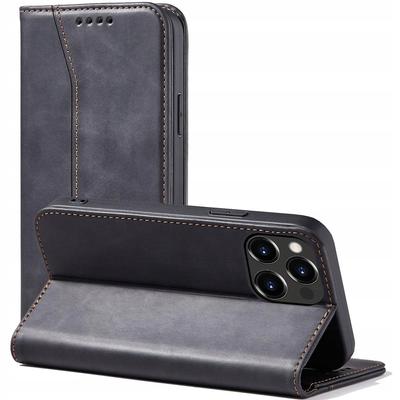 Magnet Fancy Case Etui Do iPhone 13 Pro Max Pokrowiec Portfel Na Karty Kartę Podstawka Czarny