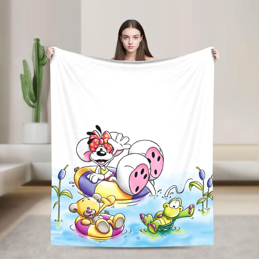 Christmas Diddl Super Soft Blankets  Travel Plush Throw Blanket Funny Living Room Flannel Bedspread Sofa Bed Cover