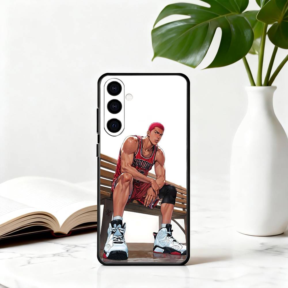 Cute Boys S-Slam-s D-Dunk Phone Case Black Silicone Soft For Samsung Galaxy A73,A72,A71,A70,A53,A52,A51