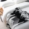 Nordic Geometric Black-White-Grey Knitted Throw Blanket - Thickened Sofa AC Blanket for Nap & Couch