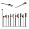 10pcs Tungsten Head Carbide Burrs For Rotary Drill Grinder Carving Bit New