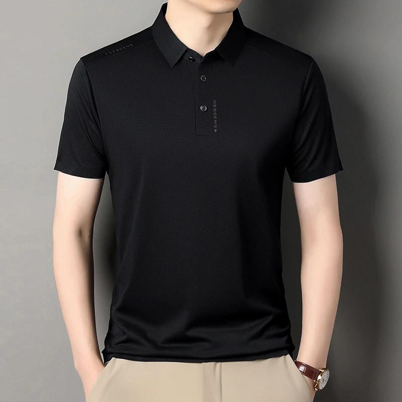 New Men's Casual Fashion Printed Short Sleeve Polo Shirt Anti Wrinkle Breathable Comfortable Summer Versatile T-shirt