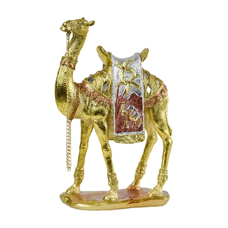 Luxury Camels Statue Animal Figurine Housewarmings Gift Resins Sculpture Middle Eastern Ornament for Indoor Desk Decors