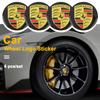 4pc Car Wheel Center Caps Rim Cap Logo Stickers Car Key chain For Porsche Cayenne Panamera Macan 911 Taycan Boxster Car Keychain