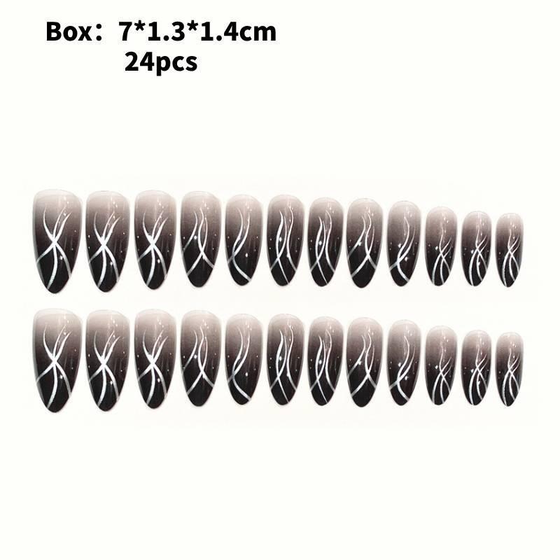 

Носите Искусство Ногтей Мода Простой Ретро Классический Индивидуальность Съемный Патч Стиль Black Silver