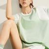 Li Ning X HZW Collaboration CF Su Series Color Block Loose Short Sleeve T-Shirt Women Tops Foam-Green ATST772-3