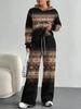 European And American Autumn And Winter Casual Long-Sleeved Suit Women'S Bohemian Hooded Sweater Trousers Two-Piece Set