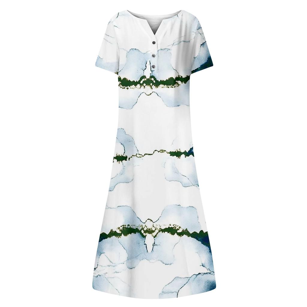 Damen Sommer Casual Floral (Gradient) Bedrucktes Kurzarmkleid