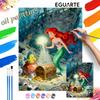 Digital Oil Painting Diy Oil Painting Hand Painting Mermaid Underwater Treasure Living Room Bedroom Decoration Painting
