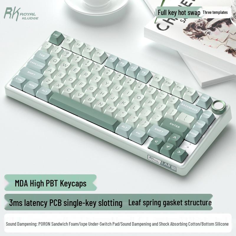 RKR75 Bluetooth Tri-Mode RGB Hot-Swappable Mechanical Keyboard for Esports