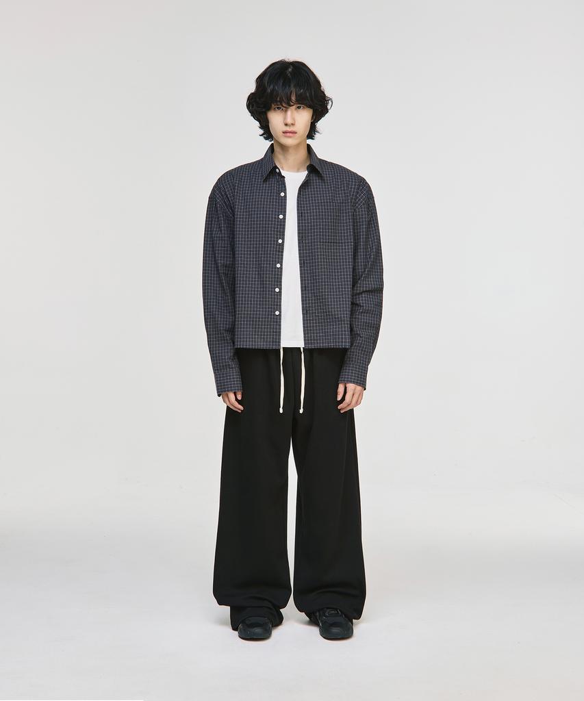 SIGNATURE Daily Crop Pocket Check Shirt [Charcoal]