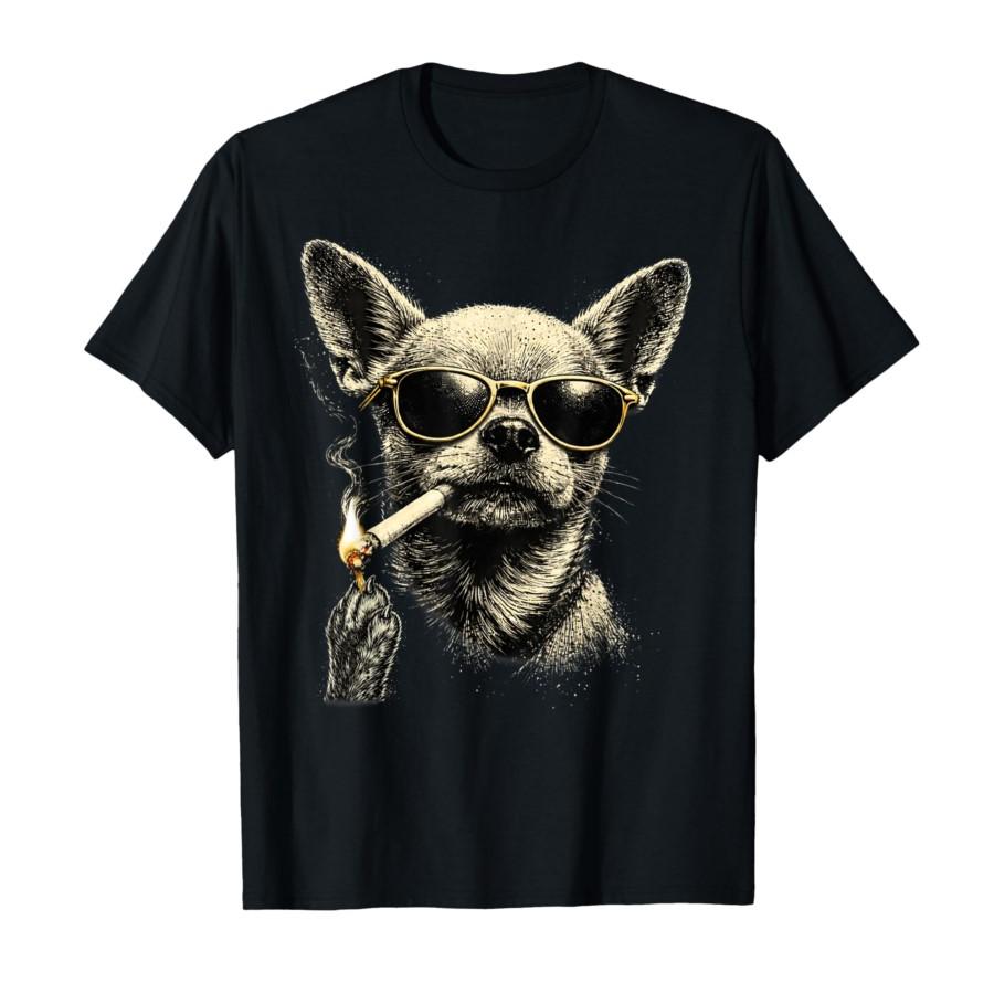 

Dog Smoking Cigarette Funny Chihuahua Meme T-shirt For Men Women 100% Cotton T Shirts Short Sleeve Tops 0204-1 - Men s Summer... S разноцветный