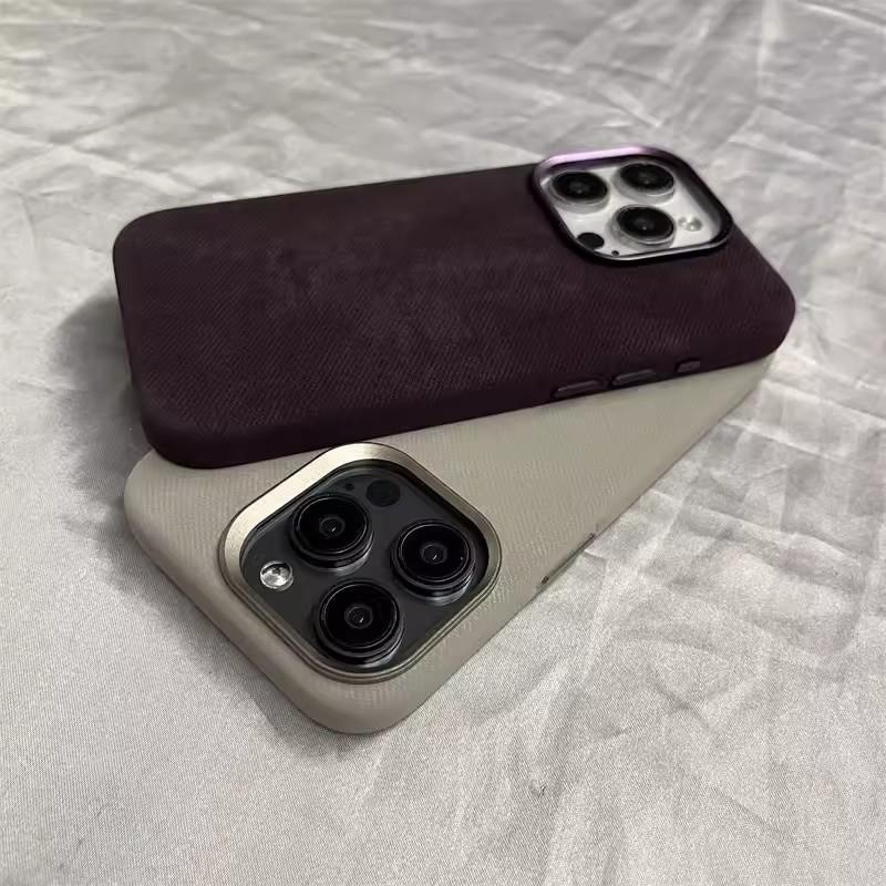 Magnetic Flannel Phone Case IPhone 17 Pro Max 16 15 With Microfiber Texture Shockproof Full Coverage