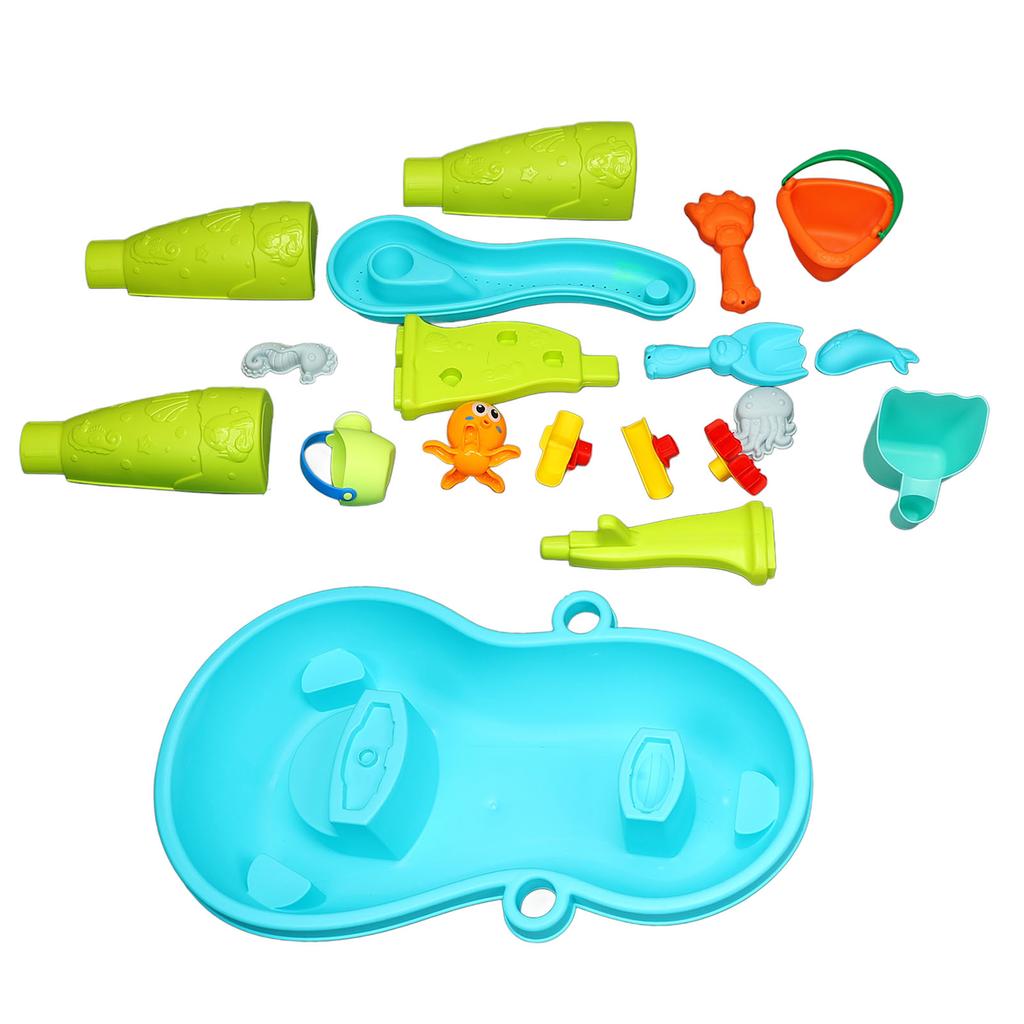 Splash Sand Table Toy 2 Tier Rain Shower Water Table for Toddlers Outdoor Beach Backyard Activity