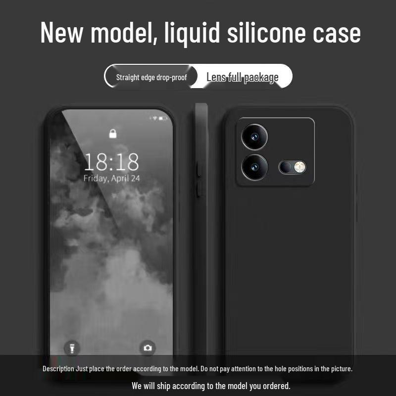 iQOO Neo8 Solid Color Liquid Silicone Anti-Drop Soft Phone Case