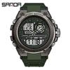 Sanda Men's Multifunctional Dual Display Luminous Waterproof Sports Watch for Teens