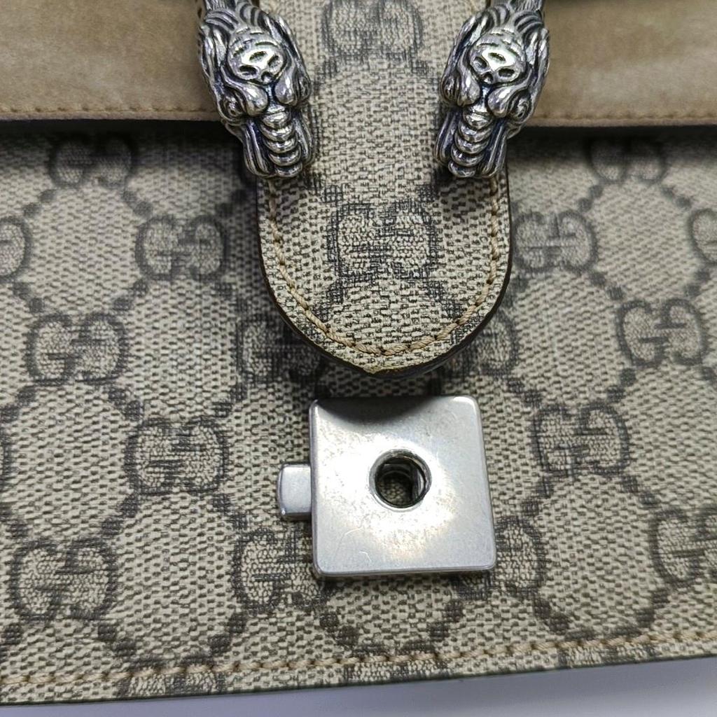 [Pre-Owned] Dionysus Tiger Head Buckle Logo Chain Shoulder Bag Canvas Crossbody Mini - Very Good #1VLVY8S