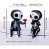 Sugar Skull Decor - Sugar Skull Couple Statue for Halloween Home Decor - Day of The Dead Decor for Home - Resin Crafts Skeleton Memorial Sculpture -