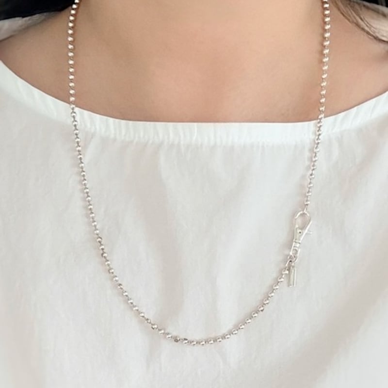 THE BORING stuff silver ball chain necklace (2type)