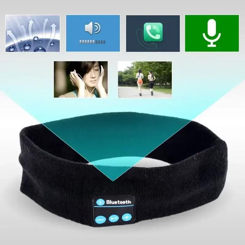 Dual-Mode Bluetooth Headband Headset - Wireless Sleep Mask & Sport Earphones with Mic for Men/Women
