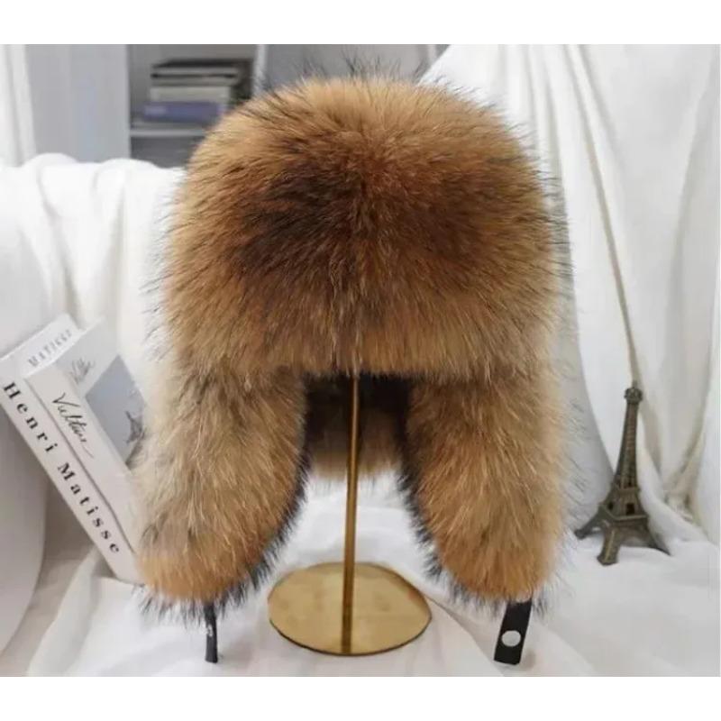 

Натуральная меховая шапка из серебристой лисы с ушами, шапки из натурального меха для русских женщин, шапки-бомберы, шапка-ушанка с верхом из натуральной кожи Adjustable(56-60cm)