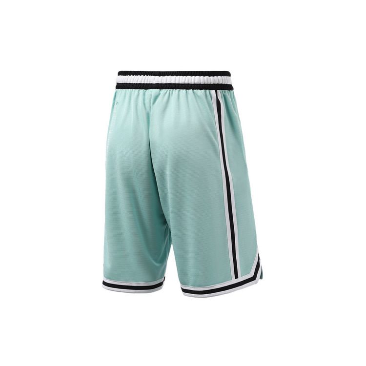 Li Ning Sports Basketball Series Knitted Loose Sports Shorts Men Shorts Lake-Gray-Blue AAPR353-4
