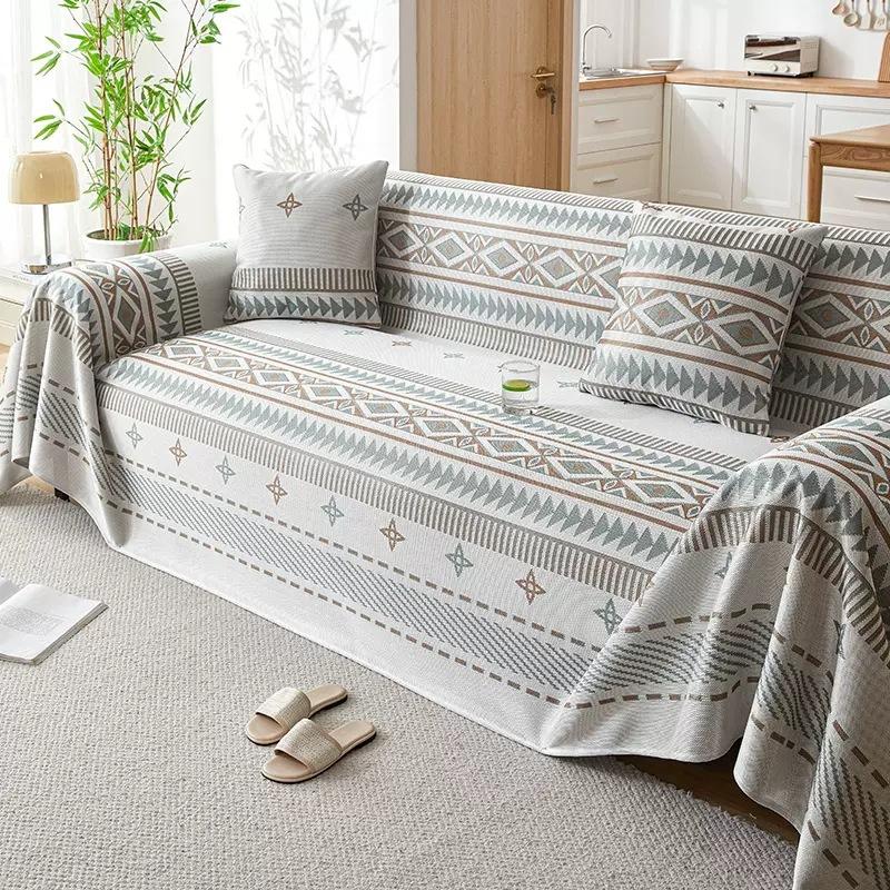 Summer Cool Ice Silk Sias Sofa Towel Full Covered Anti-Slip Sofa Slipcover Living Room One Piece Sofa Blanket